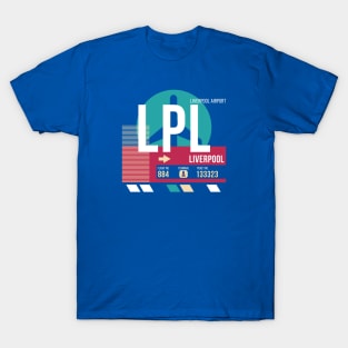Liverpool, England (LPL) Airport Code Baggage Tag T-Shirt